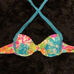 Multicolor floral bathing suit top